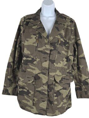 Banana Republic French Military Jacket Womens Medium Green Camo NWT CJ-2375